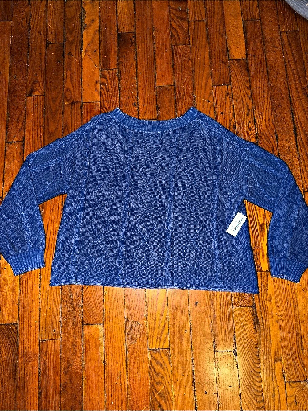 Old Navy Cable-Knit Crew-Neck Sweater girls XL Blue